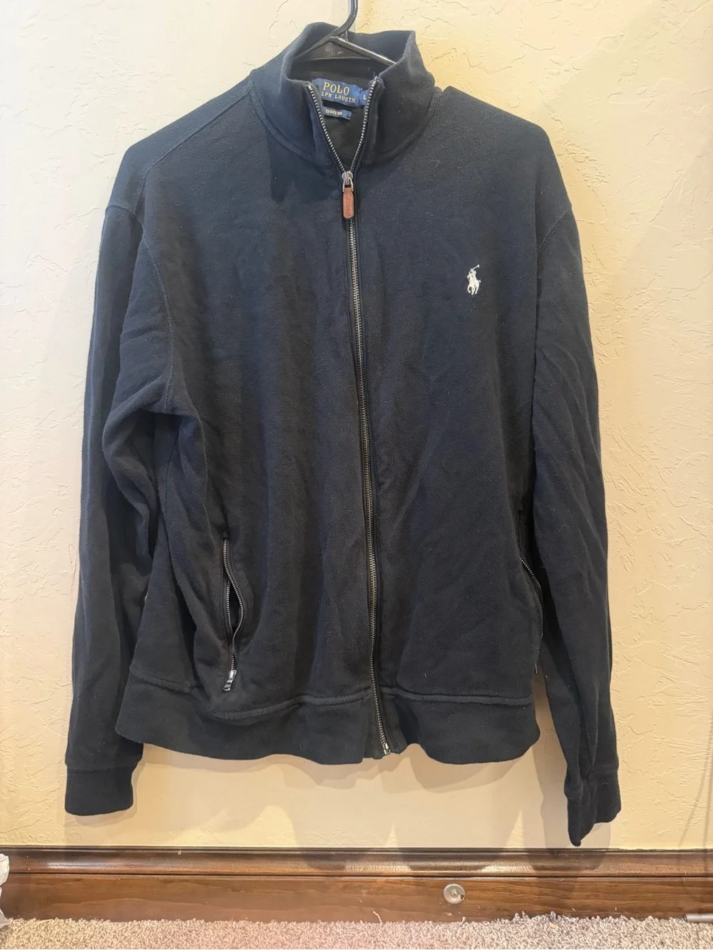 Polo by Ralph Lauren Men's black Full-Zip Sweater size large